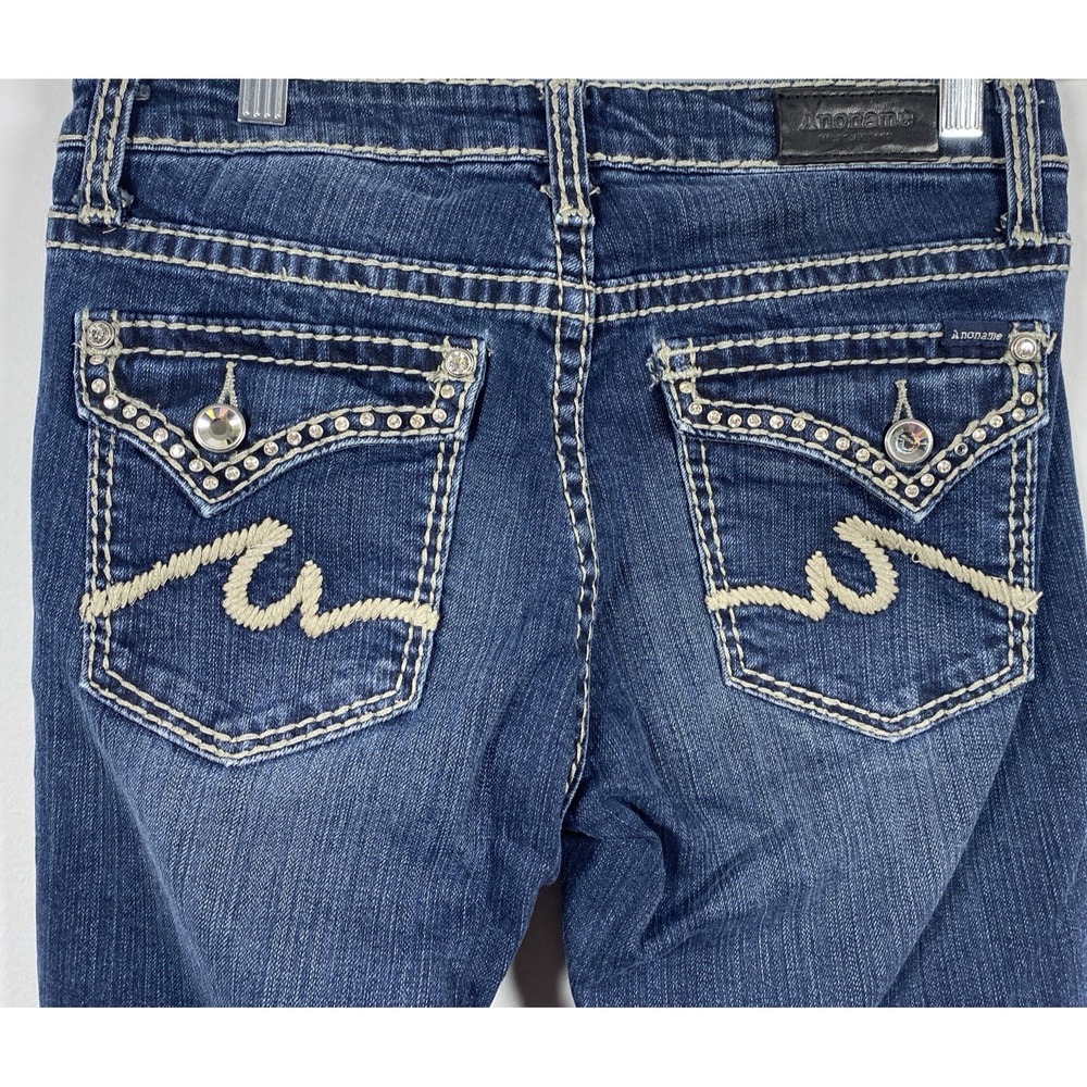Anoname Joelle Boot Jeans Women's 27 Blue Embellished Bootcut Western Rodeo